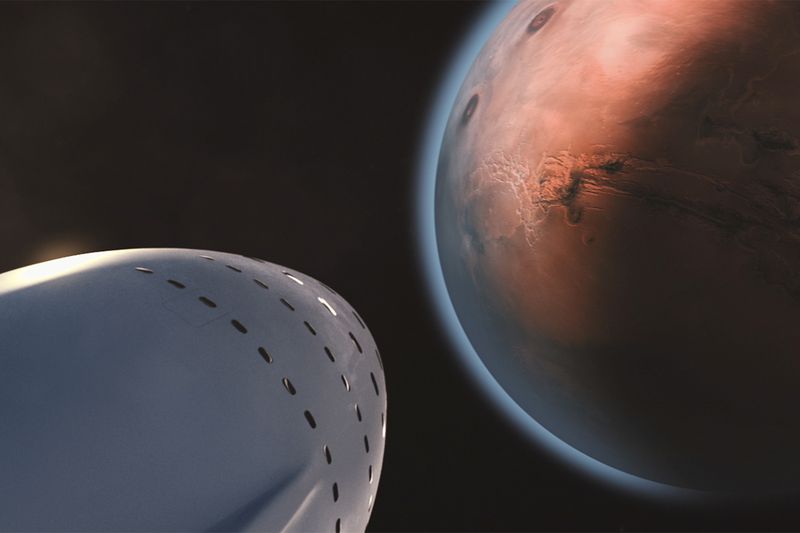 Ilustración digital de una estación orbital sobre un planeta con atmósfera densa